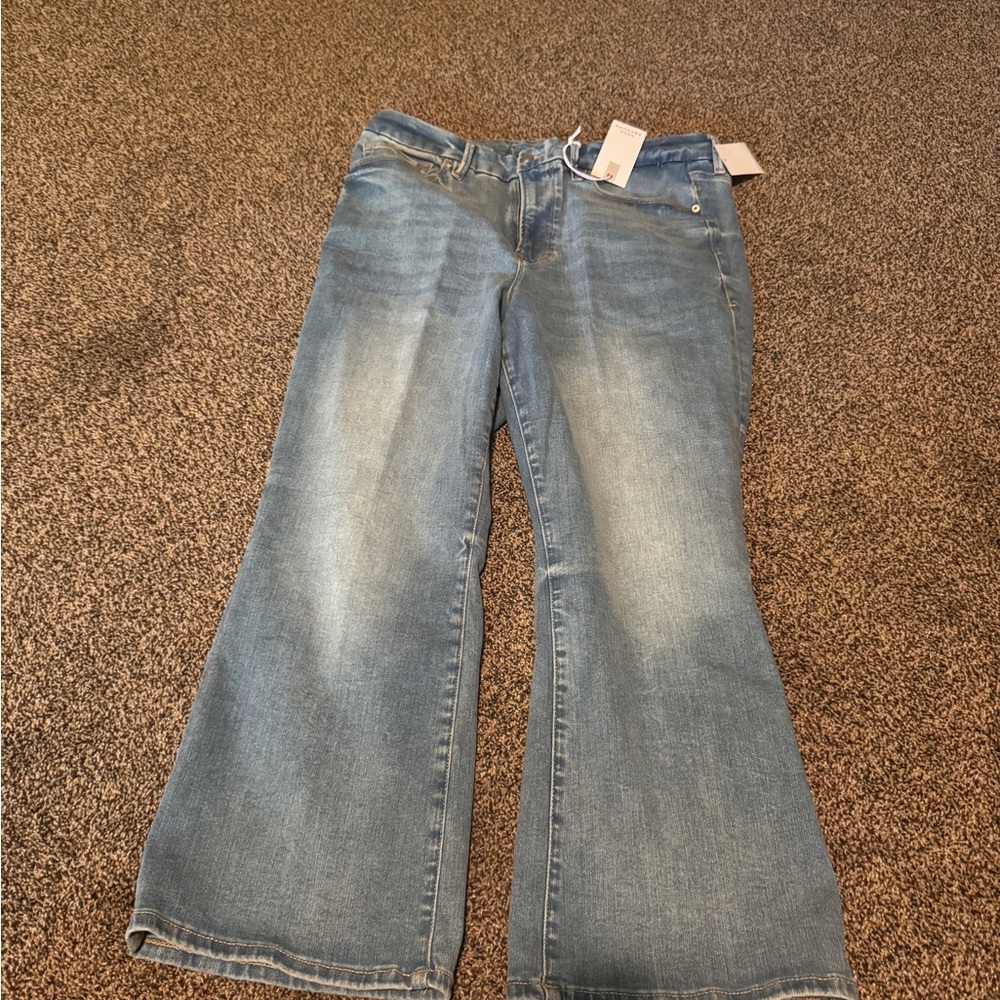 Good American Light Blue Flare Jeans